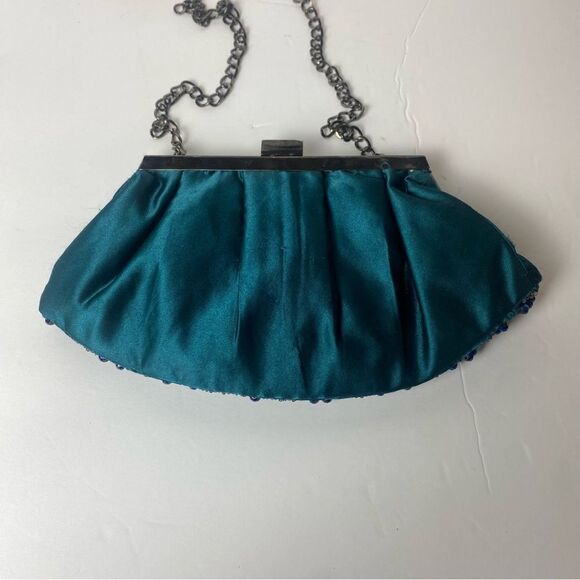 Chico's Beaded Blue/Green Tone Purse/Clutch - Picture 2 of 13